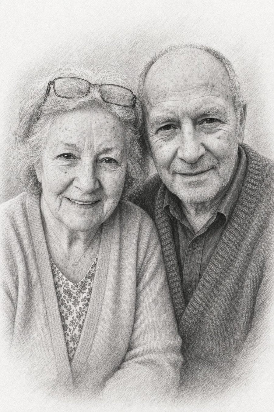 A couple — their finished portrait