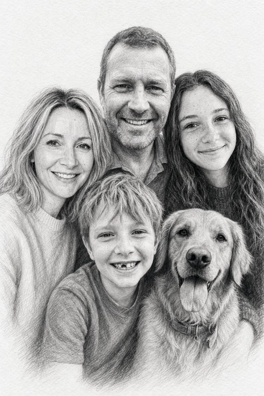 A family with their dog